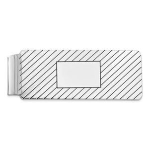 Rhodium Plated Sterling Silver Striped Fold Over Money Clip 20 x 57mm